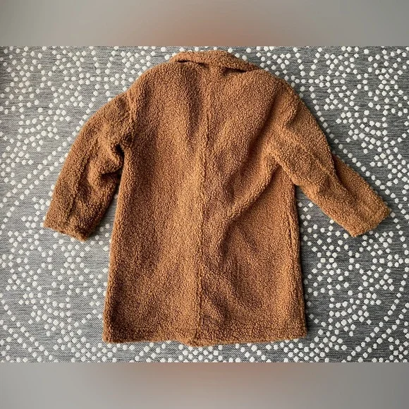 A New Day Teddy Bear Fuzzy Brown Jacket XL NEW Sherpa Parka Christmas Holiday - Picture 3 of 12